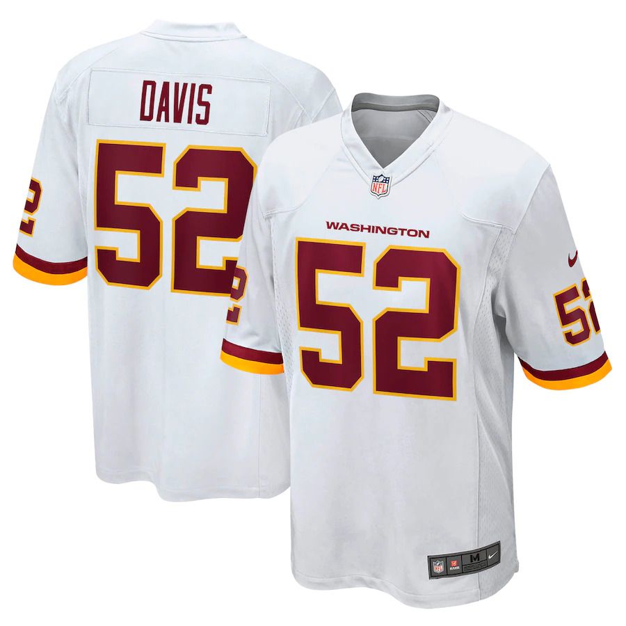 Men Washington Redskins 52 Jamin Davis Nike White Game NFL Jersey